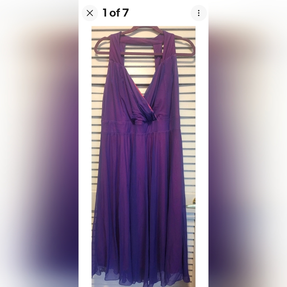 VTG Igigi By Yuliya Raquel 18/20 Gown Purple/Pink With Beaded Belt